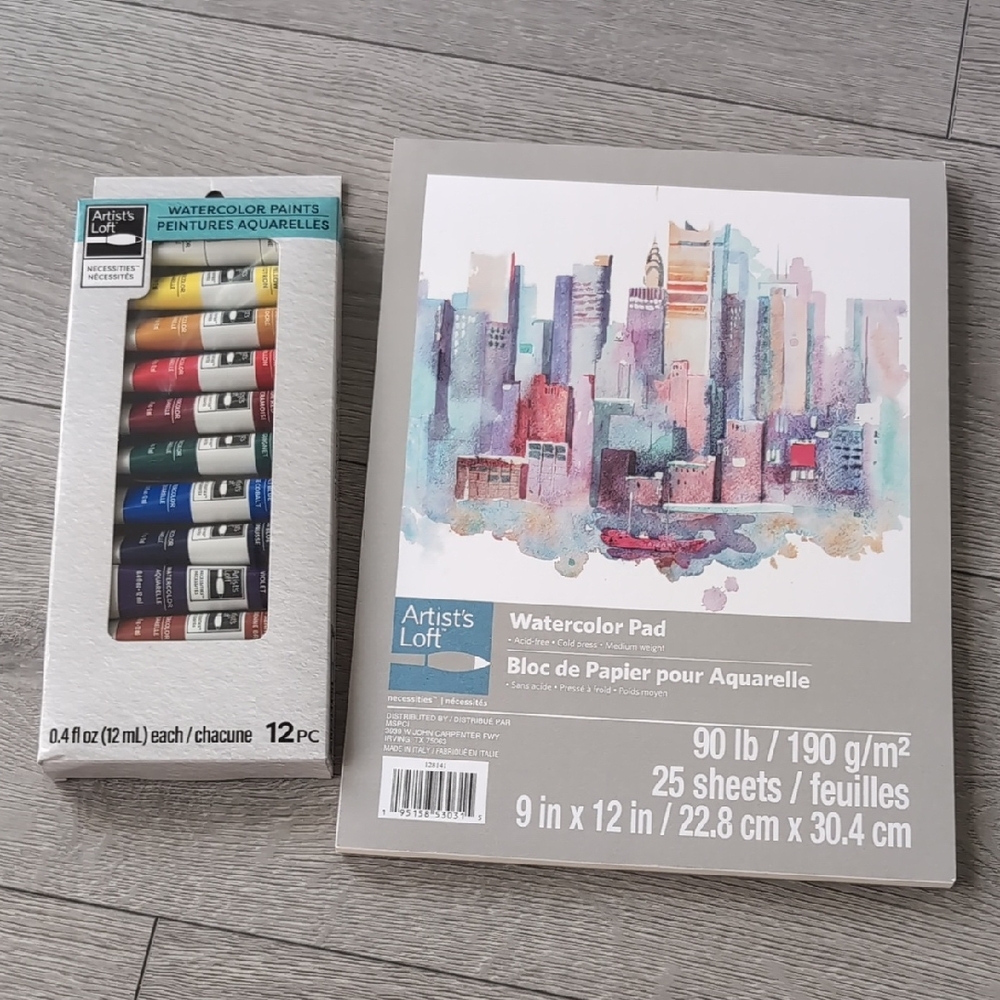 NWT Artist's Loft Watercolor Paint Set and Pad